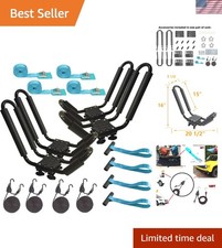 Heavy-Duty Kayak Roof Rack - 2 Pairs with Tie-Down Straps for Secure Transport
