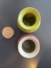 MAILLE POTTERY MUSTARD 3 1/2” JAR green & brick colors (set of 2) — photo 3