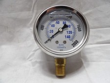 2-1/2" Liquid Filled Pressure Gauge 0 to 2000 psi