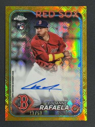 2024 Topps Chrome Logofractor Ceddanne Rafaela Auto /50 Gold Rookie Red Sox