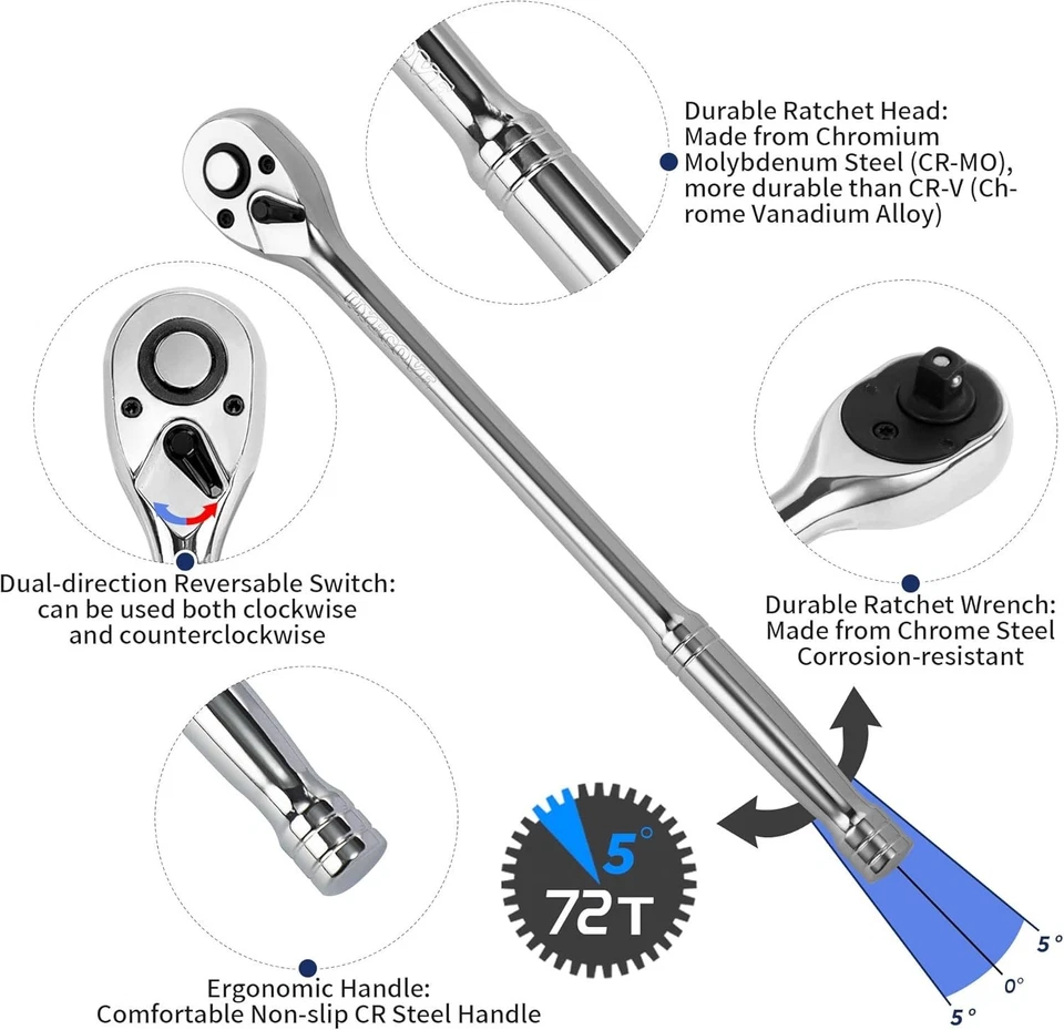 1/2" Drive Long Handle Socket Wrench - 20"/51cm - Image 4 of 4