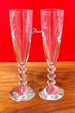 BACCARAT Two VEGA Glasses pair Crystal CHAMPAGNE FLUTES with Box NEW(Other)