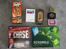 Large Family & Party Board Game Bundle – Scrabble, Jenga, The Chase, What Do You