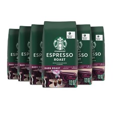 Starbucks Espresso Roast Whole Bean Coffee 12oz Pack of 6 Premium Dark Roast 14.71 per pound