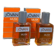 2 of  VINTAGE 80's Jovan Musk For Men Cologne Splash  2 oz Original Formula