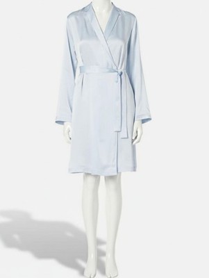 La Perla Women's Blue Silk Short Robe Size M
