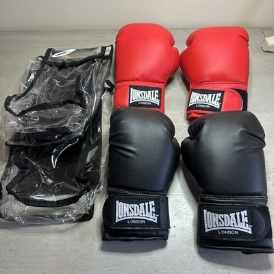 Lonsdale London Junior Boxhandschuhe schwarz rot 6oz 8oz 2 Paar Konvolut im Paket