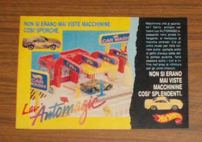Seltene Werbung Mattel HOT WHEELS Automagic Color Changers Car Wash 1989