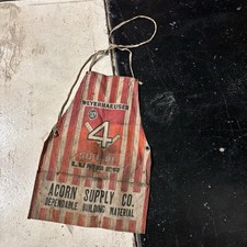 Vintage 1950s Canvas Striped Lumber Apron As Is Riveted Worn Flaws Workwear