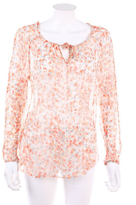 zero Silk Blouse Print D 36 apricot pink peach