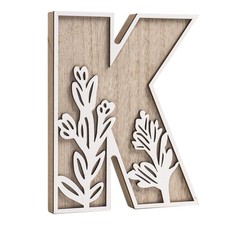 3D Layered Floral Wooden Letters for Wall Decor, 4.9" Name Sign for Nursery, ...