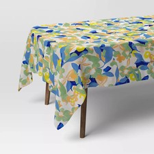 NEW Room Essentials 60" x 84" Rectangular Tablecloth Cotton Floral Multicolor