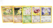 Lot Of 5 Pokemon Cards Mankey, Brock'sSandshrew, Exeggcute, Eevee, Meowth
