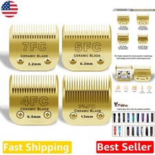 Gold Detachable Pet Clipper Blades 4-Pack Ceramic A5 Wahl Oster Andis