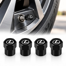 4pcs Black Hexagonal Tire Valve Stem Caps Fits Lexus Vehicles