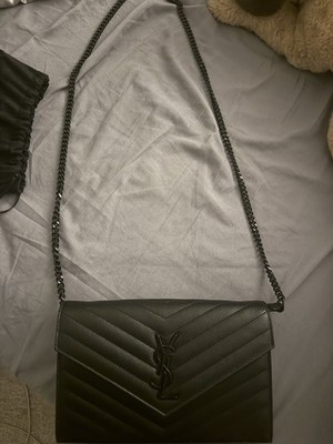 Saint Laurent Cassandre Leather Black