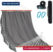 Lazy Daze Hammocks Cotton Fabric Double Hammock with 55" Spreader Bar, Portable