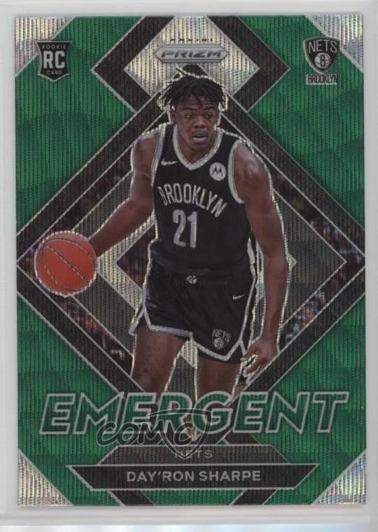 2021-22 Panini Prizm Emergent Green Wave Prizm Day'Ron Sharpe #27 sq4
