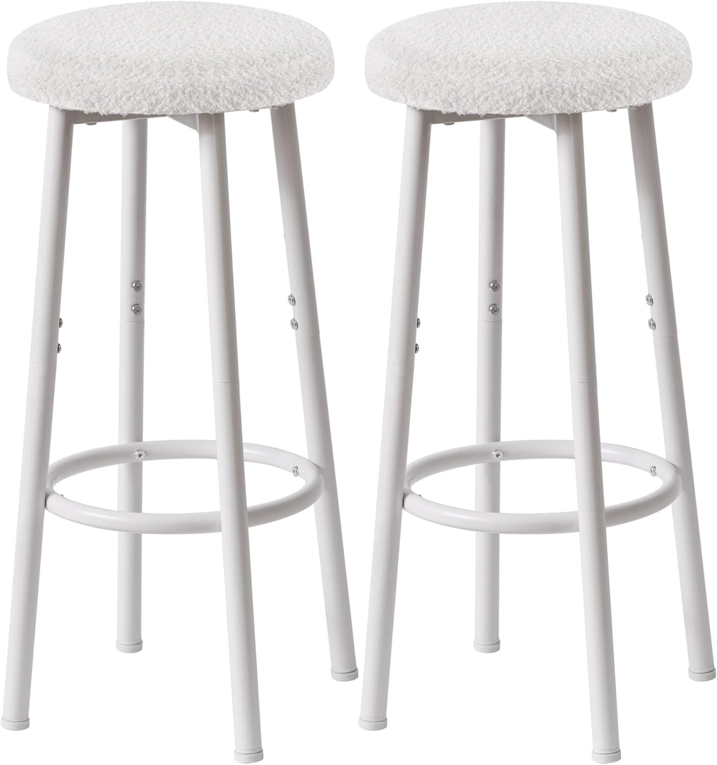 Tabourets de bar stables lot de 2 blanc 67 cm fini les sièges qui vacillent en cuisine