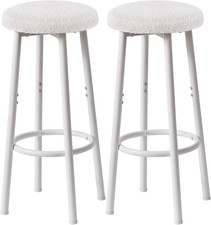 67 Cm Tabouret Bar, Blanc Chaise De Bar Lot De 2, Tabourets De Bar Avec Base En 