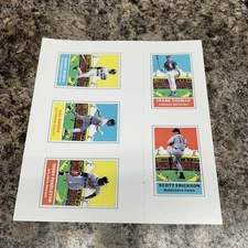1992 Baseball Cards Presents Uncut Card Sheet #1-5 BONDS, RIPKEN JR, PENDLETON