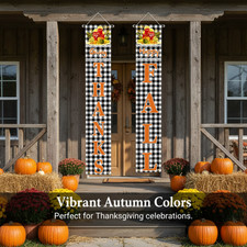 Thanksgiving Autumn Harvest Fabric Banner for Party Decoration, for Home