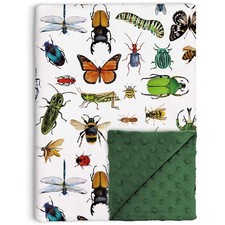 Bugs Baby Blankets for Unisex Boys Girls, Soft Nursery Minky Blankets with Do...