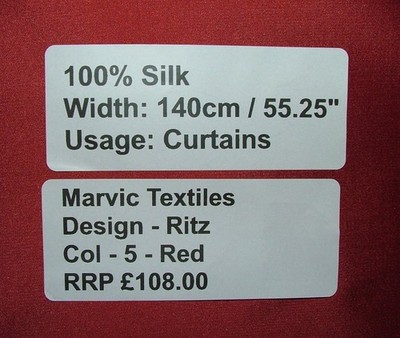 Marvic Textiles Seidenstoff RITZ ROT Gardine Einsatz UVP 3888,00 £ - 17 Meter