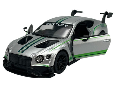 KINSMART BENTLEY CONTINENTAL GT3 SILBER 1:38 NO BOX DIE CAST MODEL NEU KT5417