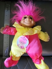 Troll Doll Vintage Russ Baby with Tag Jester Clown