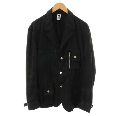 myne mine jacket stripe pattern L black AN21 Used myne mine jacket stripe pattern L black AN21 Used