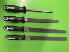 New! Nicholson 4pc File Set Mill Flat Bastard Slim Taper Curved Half Round