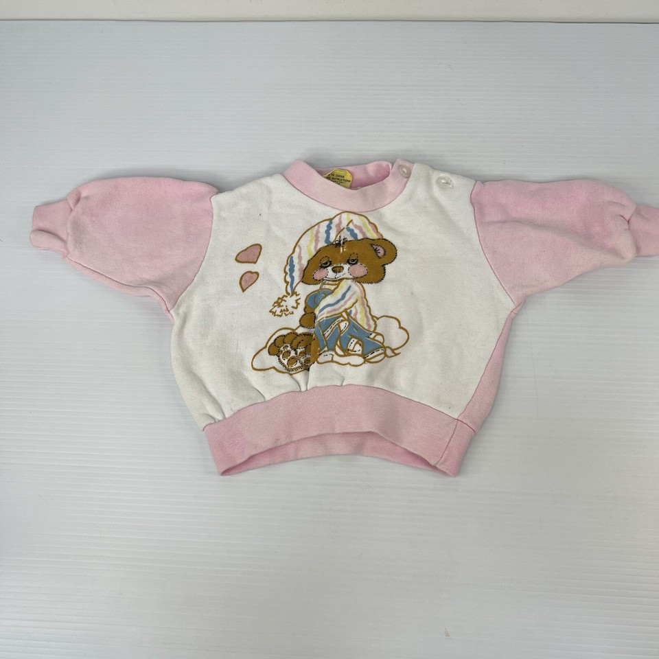 Vintage 80s Teddy Beddy Bear Pyjama Set Size 0 Jumper Pants Toddler