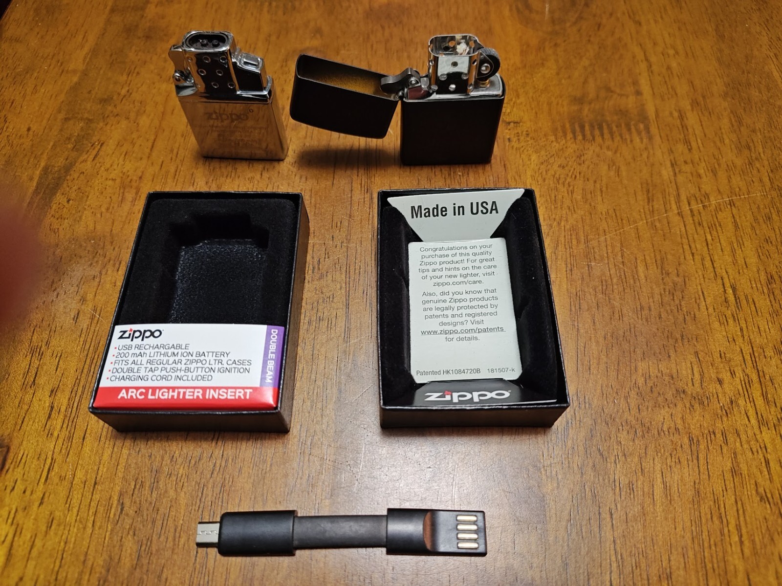 Zippo Classic Matte Black Lighter 218002801 Arc Lighter insert