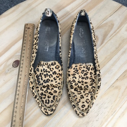 Dr Scholls Shoes Womens 6 M Loafers Brown Leather Leopard Pointed Toe Casual - Picture 9 of 17
