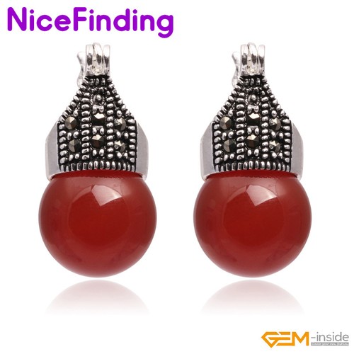 12 mm Colgante Plata Tibetana Cuentas Marcasita Pendientes Tachuelas Joyería Mujeres Regalo - Imagen 7 de 57