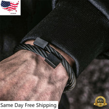 316L Stainless Steel Bangle Luxury Men Bracelets Titanium Adjustable Cuff Gifts