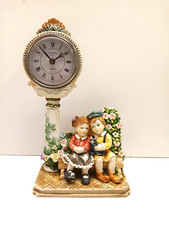 Rare Vintage Original W.M Widdop Quartz Resin Clock Crosa 1994, Sitting Girl Boy