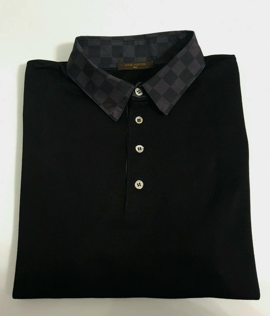 LOUIS VUITTON DAMIER GRAPHITE COLLAR POLO SHIRT ULTRA RARE FASHION PIECE