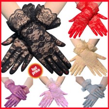 80s White/Black Lace Gloves Ladies Vintage Dress Accessories Wedding Gloves New