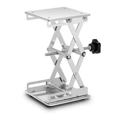 Labor-Hebebühne Aus Edelstahl, 20x20 Cm, Hub 85–280 Mm, Tragkraft 15 Kg | Manueller Hubtisch Für Schule & Labor