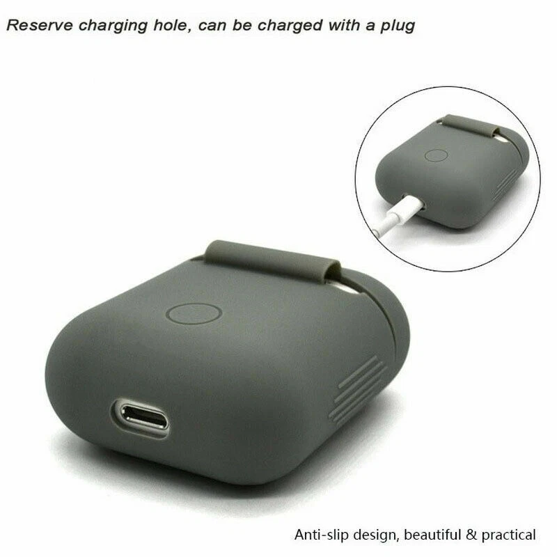 Funda protectora de silicona para auriculares Airpods funda a prueba de golpes caja cubierta nueva Foto 4 de 4