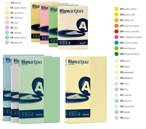 Cartoncino Colorato Favini Rismacqua Celeste - 125 Fogli A4, 200 G/m², Per Ufficio E Fai Da Te - Foto 11