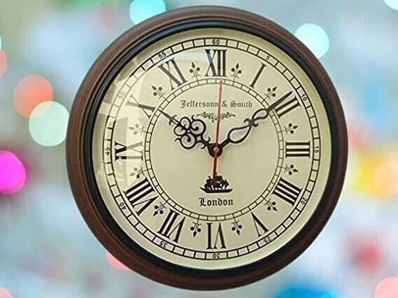 Vintage Wooden Wall Clock Antique Look 12 Inch Home Office Décor Christmas Gift - Image 2 of 4