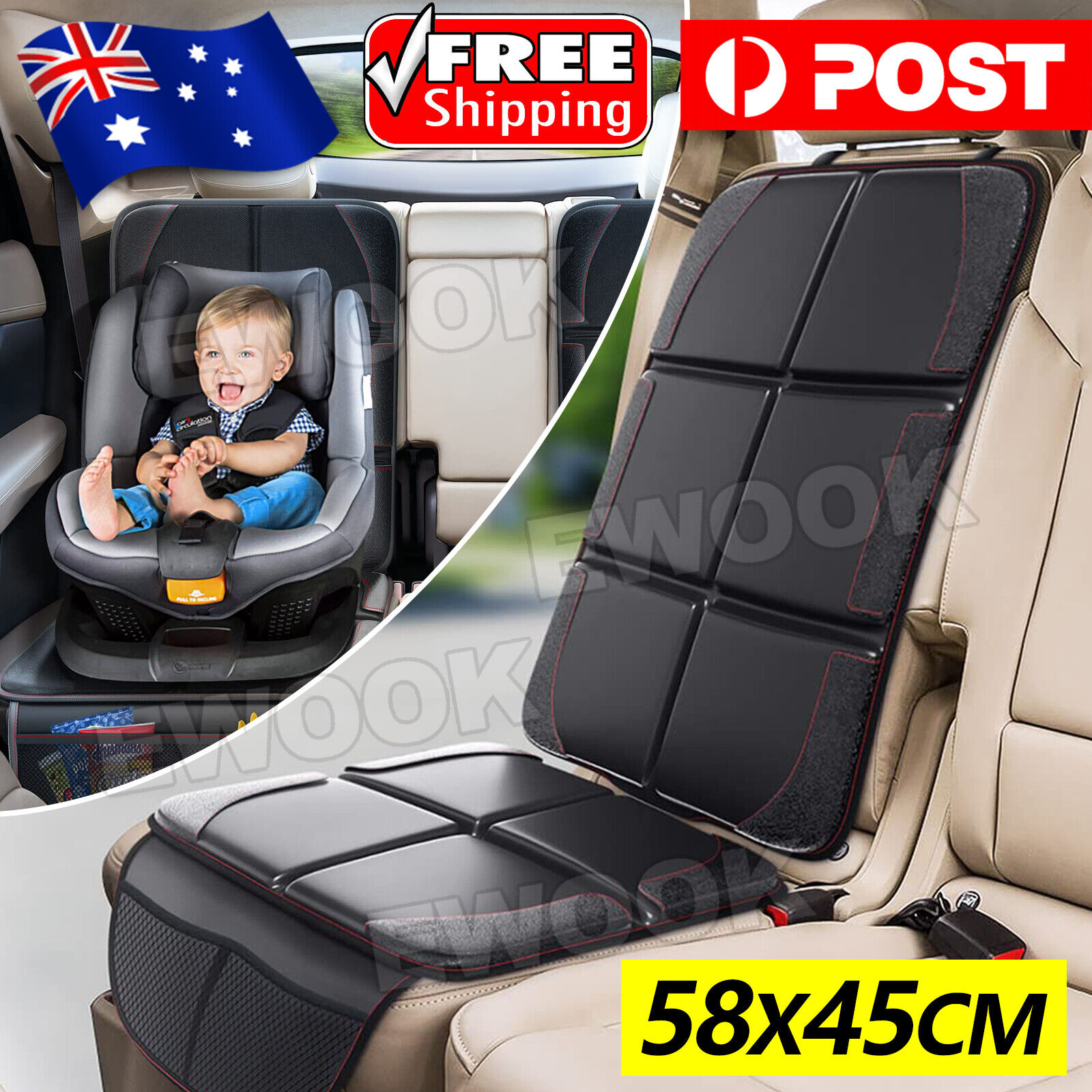 Extra Large Car Baby Seat Protector Cover Cushion Anti-Slip Waterproof Safety