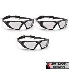 PYRAMEX HIGHLANDER SAFETY GLASSES GOGGLES SBG5010DT CLEAR ANTI-FOG LENS 3 PAIR 