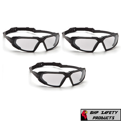 PYRAMEX HIGHLANDER SAFETY GLASSES GOGGLES SBG5010DT CLEAR ANTI-FOG LENS (3 PAIR)