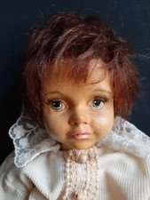 Sehr seltene, alte Holzpuppe mit Stoffkörper - Künstlerpuppe 