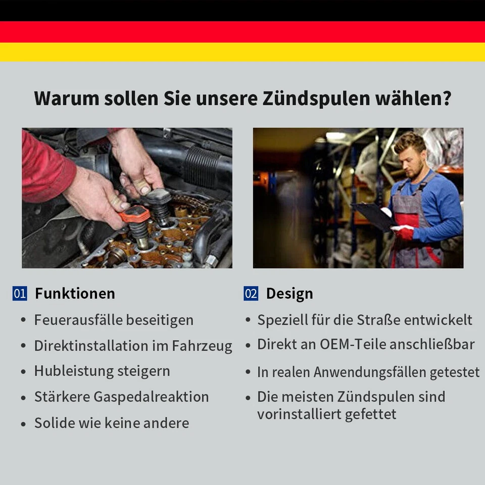 4X OEM Zündspule für BMW 1-ER E81 E87 E88 3-ER E46 5-ER E39 E60 F10 6-ER E63 E64 - Bild 3 von 4