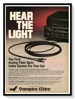 Vampire Wire Optic Cable System Print Ad Vintage 1989 Magazine Advertisement